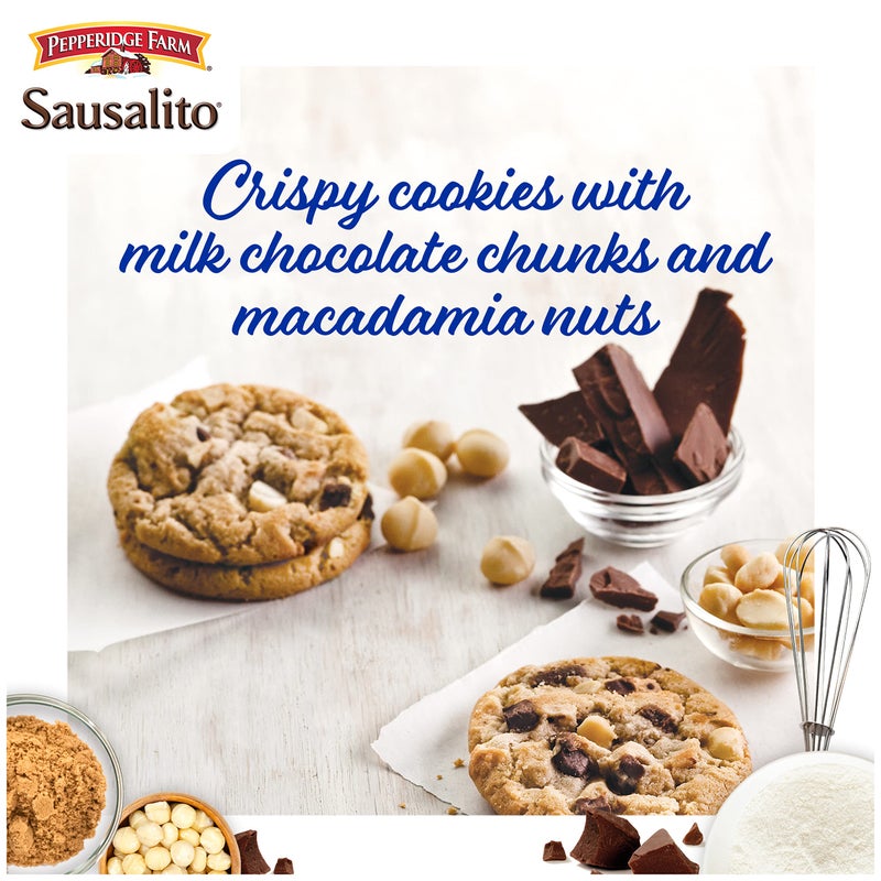 Pepperidge Farm Sausalito Crispy Milk Chocolate Macadamia Nut Cookies, 7.2 OZ Bag (8 Cookies) - Image 2